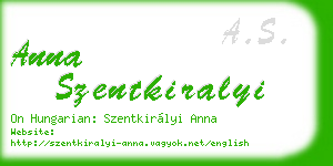 anna szentkiralyi business card