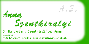 anna szentkiralyi business card